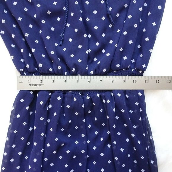 💰3/$25  Sleeveless Hi Lo Dress Sheer Sleeveless Lace Detail Floral Small - Picture 11 of 12